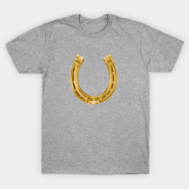 Gold horseshoe T-Shirt by rlnielsen4